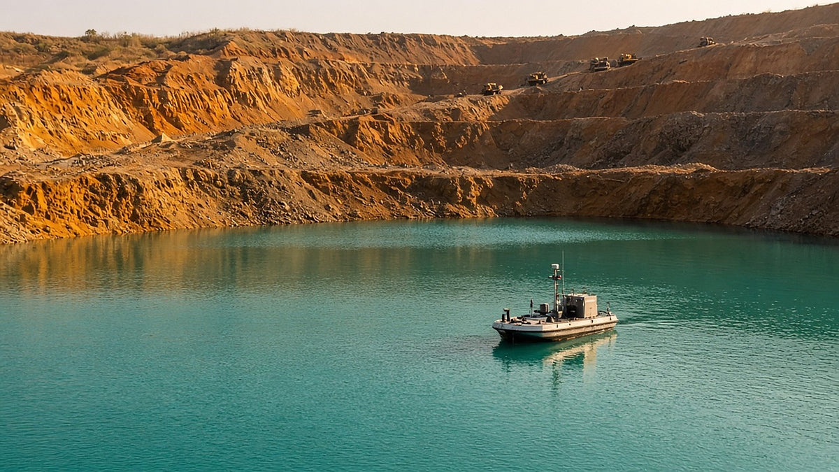 Barcos de inspección en el agua.