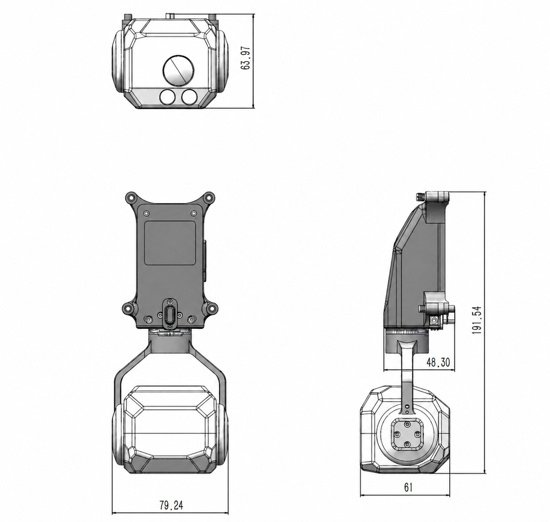 BL-CH4 MINI 3 Pro dimensions drawing