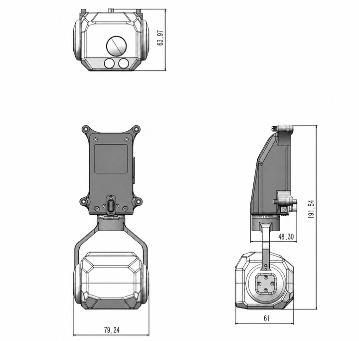 BL-CH4 MINI 3 Pro dimensions drawing