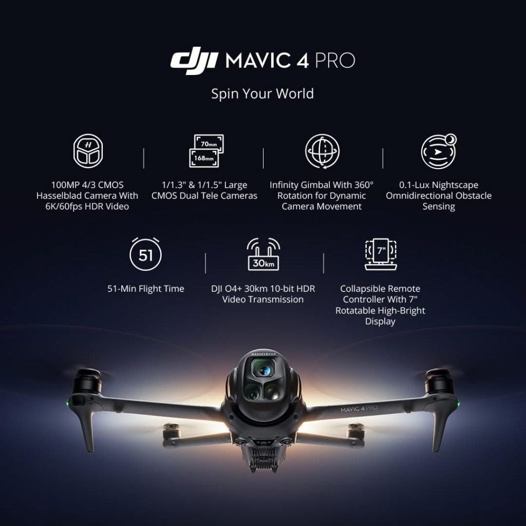 DJI Mavic 4 Pro Fly More Combo | Hasselblad Camera + RC 2 – Maverick
